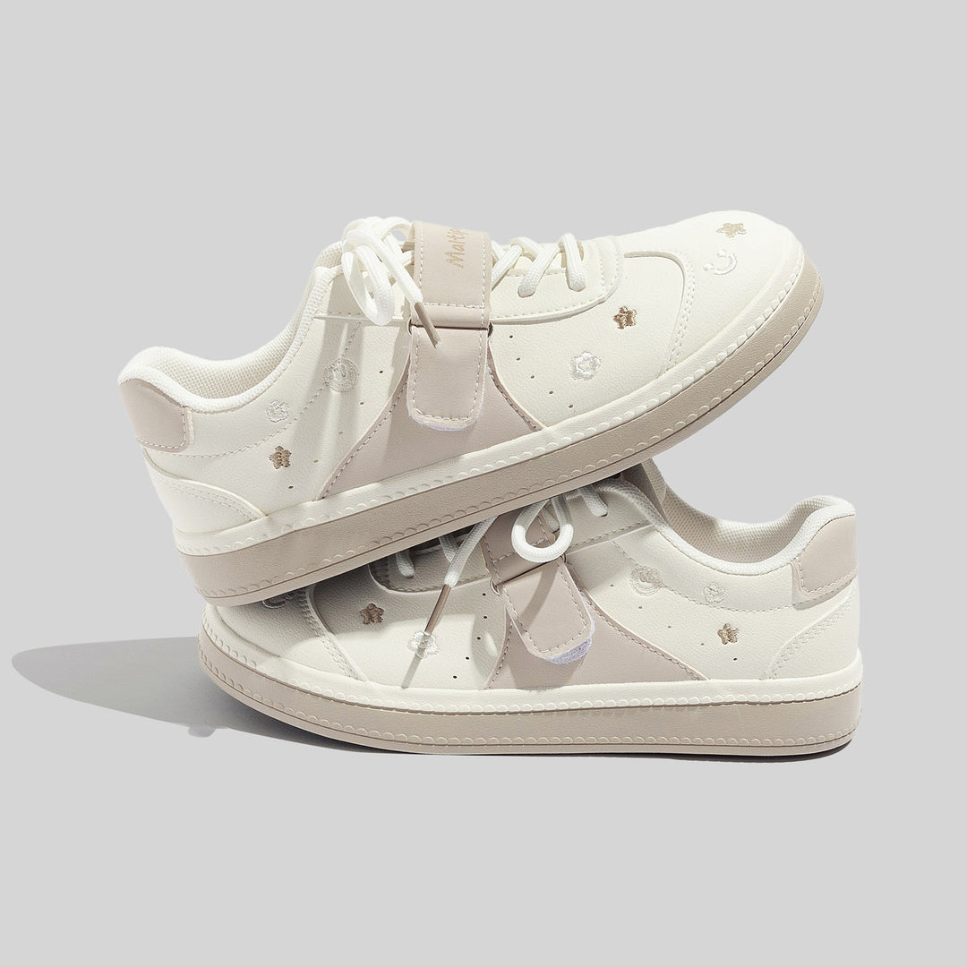 Damen Sneakers mit floralem Design und praktischem Klettverschluss EB