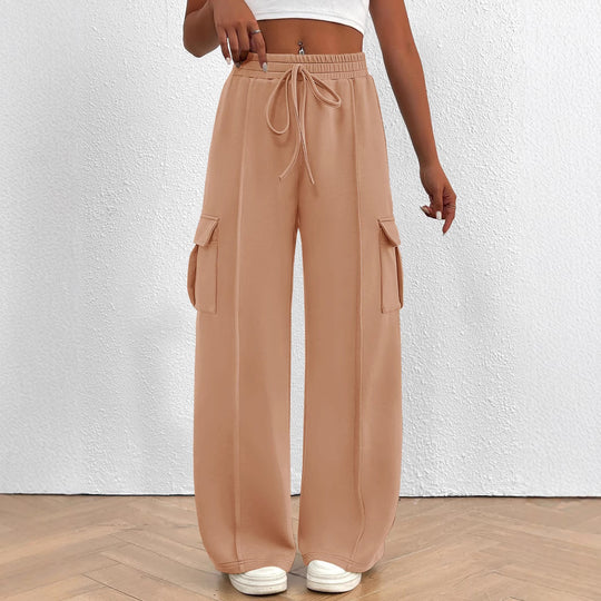 Damen Cargo-Hose mit weitem Schnitt und elastischem Bund EB