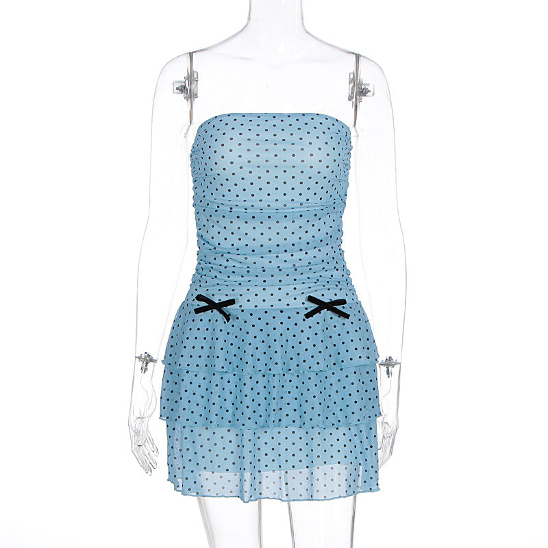 Damen Verspieltes Minikleid mit Rüschen und offenen Trägern EB