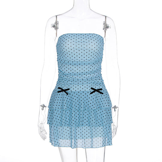 Damen Verspieltes Minikleid mit Rüschen und offenen Trägern EB