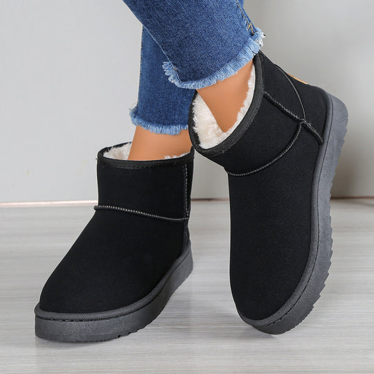 Damen modische Winterstiefeletten mit warmem Innenfutter und rutschfester Sohle EB
