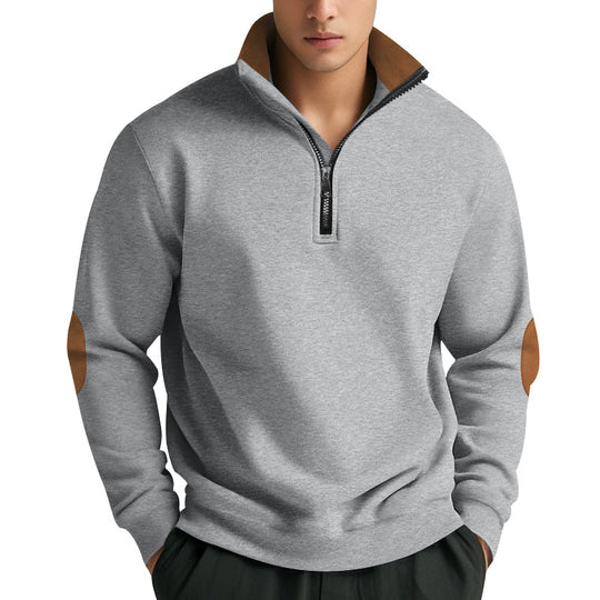 Herren Sweatshirt mit hochwertigem Stehkragen und eleganten akzenten EB