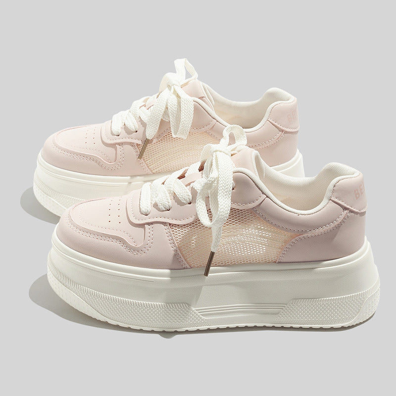 Damen Plattform Sneakers mit atmungsaktivem Mesh-Obermaterial und modischem Design EB