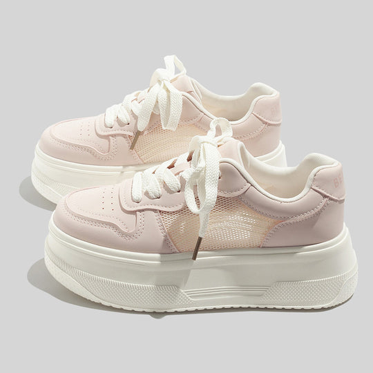Damen Plattform Sneakers mit atmungsaktivem Mesh-Obermaterial und modischem Design EB