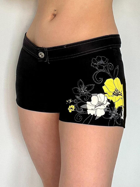 Damen Lustige Blumen-Shorts EB