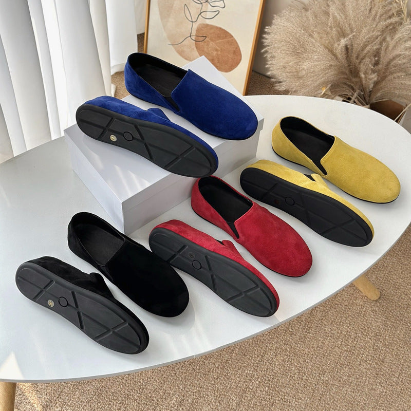 Damen modische Mokassins aus hochwertigem Veloursleder EB