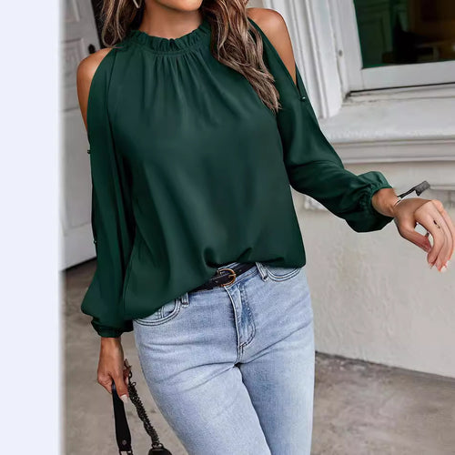 Damen Bluse mit kühlen Schulterdetails und elastischen Ärmeln EB