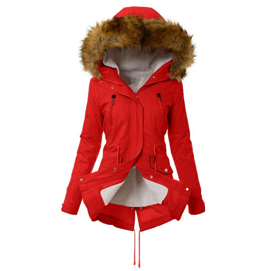 Damen Winterparka mit abnehmbaren Kunstfellkragen EB