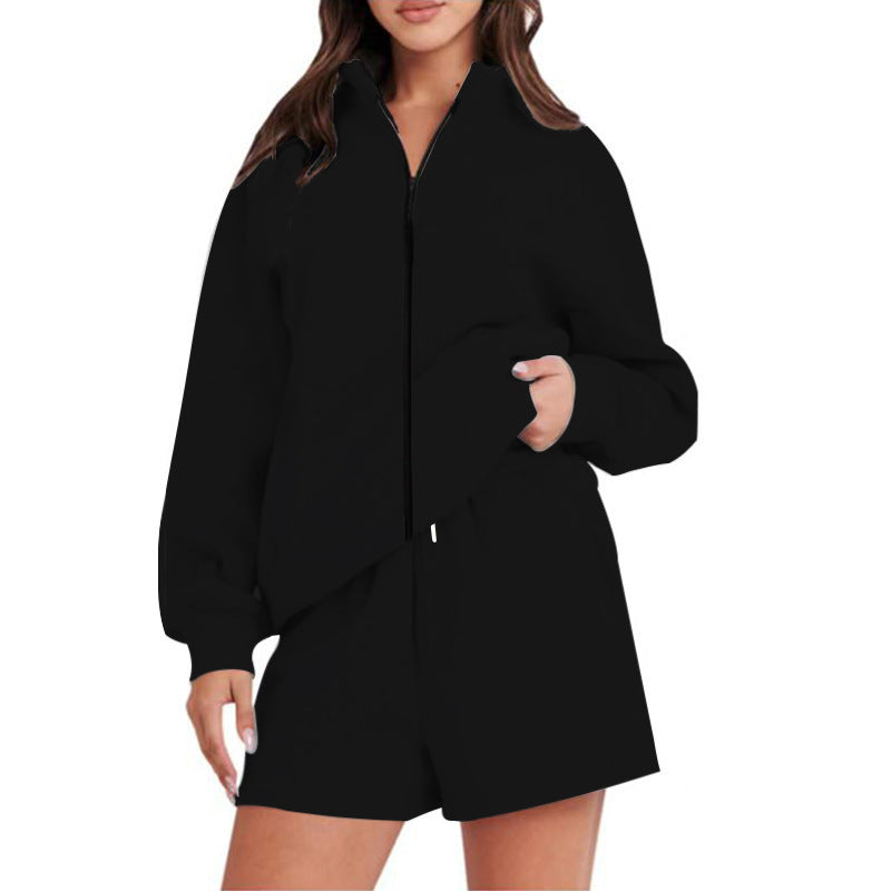 Damen Sportliches Set mit Reißverschluss und lockerer Passform EB