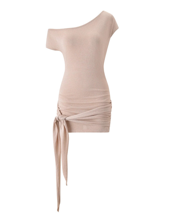 Damen Asymmetrisches Wickeltop mit dekorativen Schlaufen EB