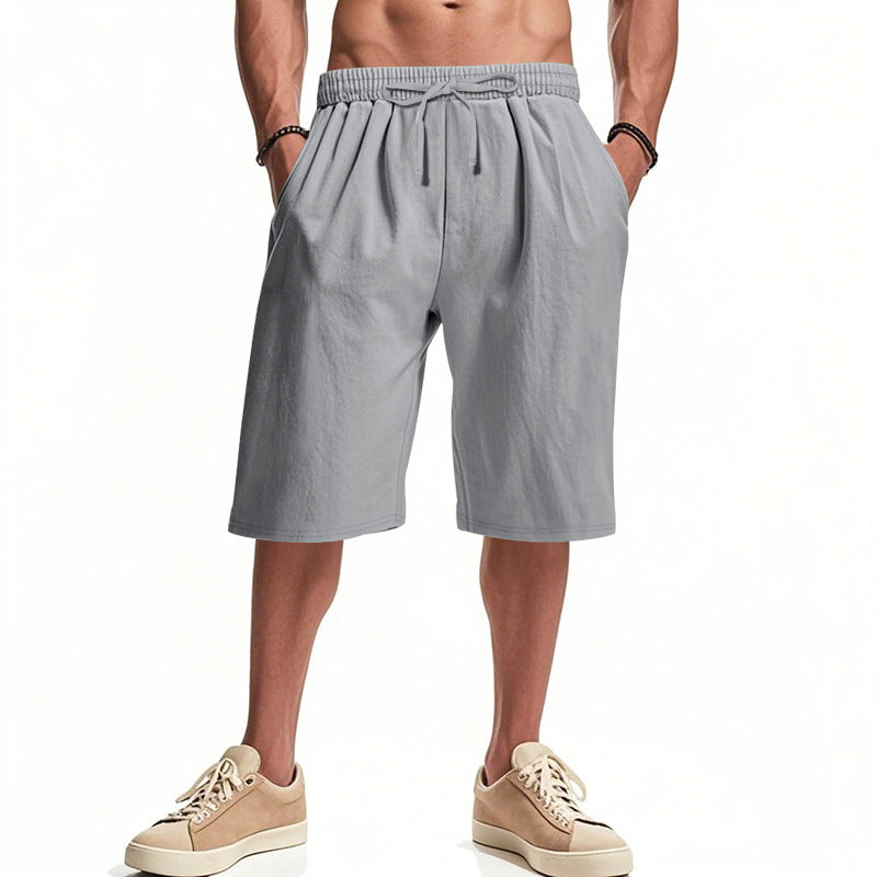 Herren nan lässige Bermudashorts aus Baumwollmix mit elastischem Bund Kordelzug und Seitentaschen EB