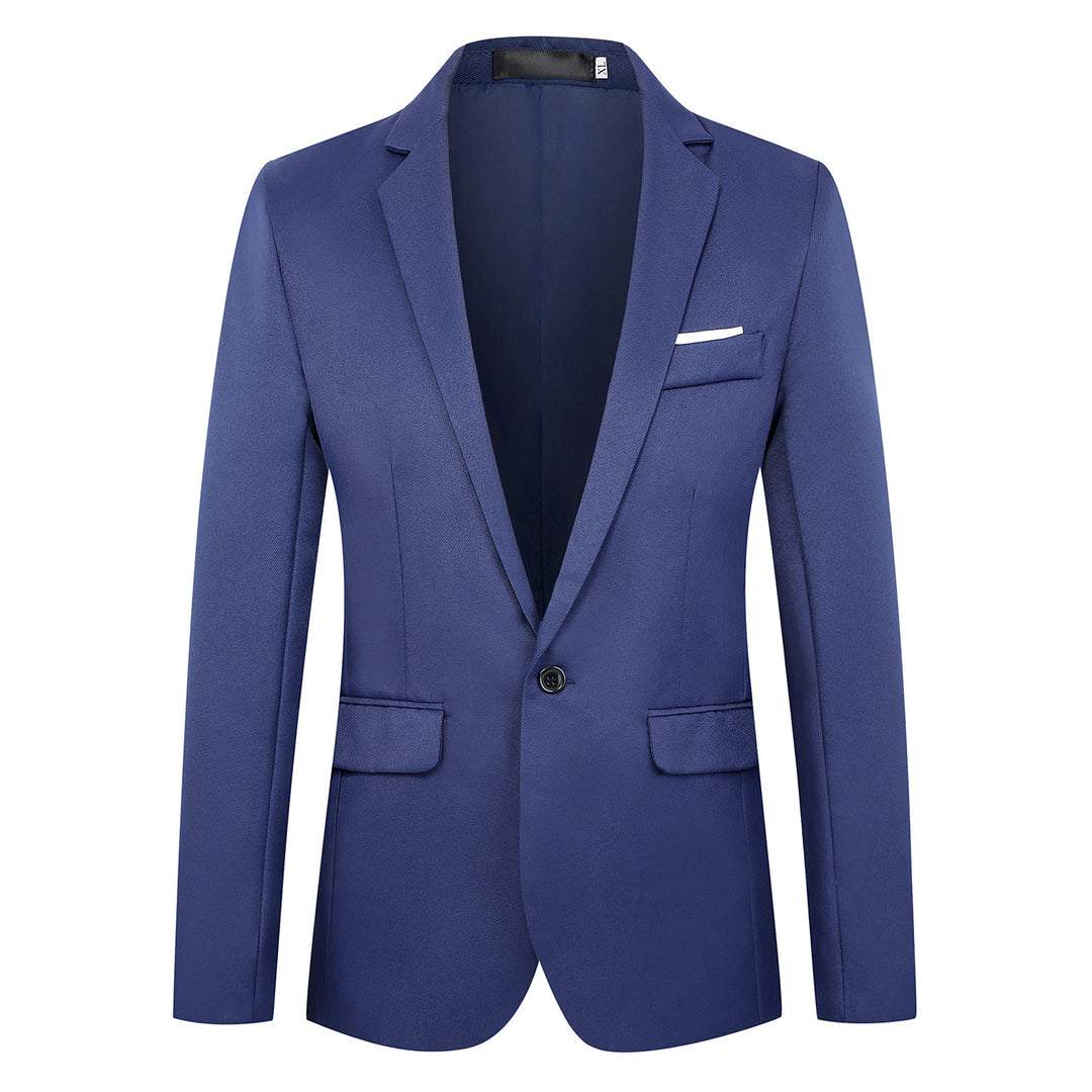 Herren nan tailliertes Satin-Sakko mit schmaler Silhouette, Notch-Revers und dekorativer Brustpaspel EB