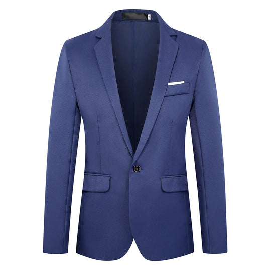 Herren nan tailliertes Satin-Sakko mit schmaler Silhouette, Notch-Revers und dekorativer Brustpaspel EB