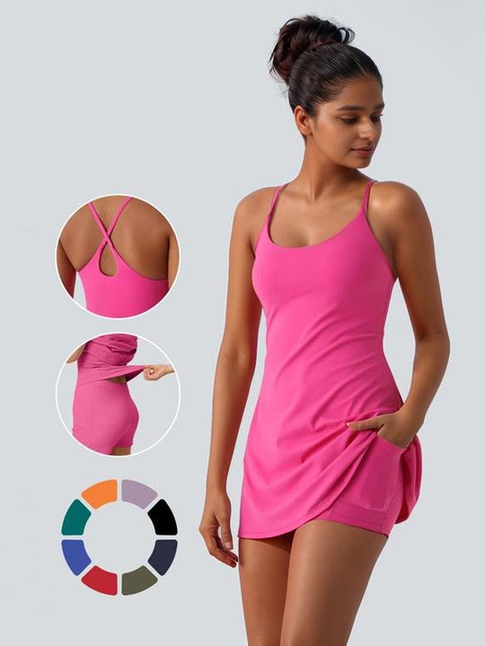 Damen Sportliches Tankini mit modischem Einsatz und Taschen EB