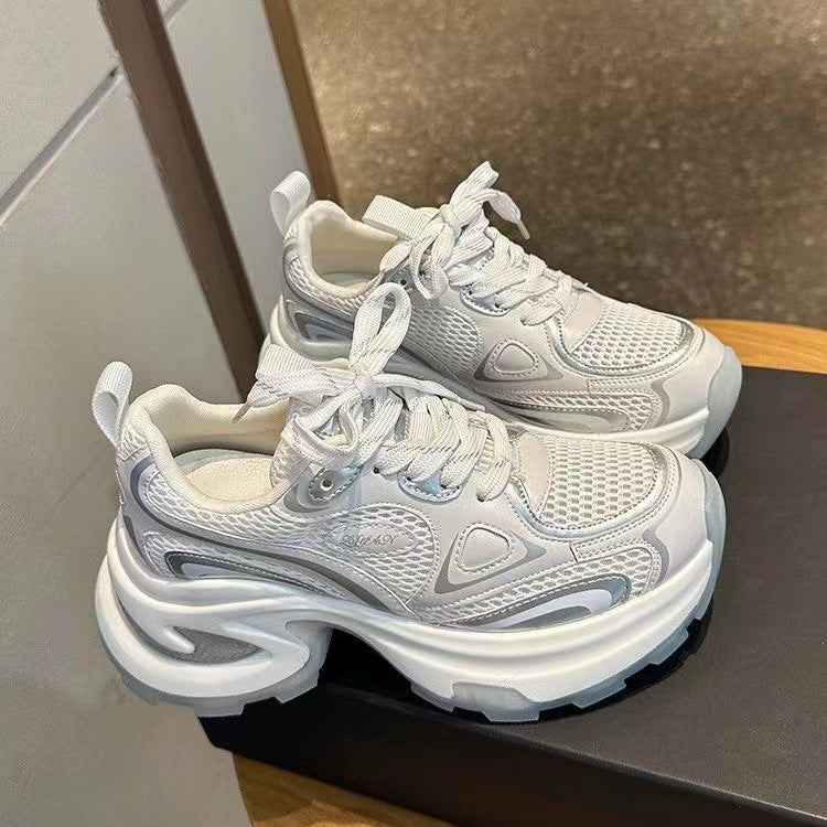 Damen modische Sneakers mit atmungsaktivem Mesh und gepolsterter Laufsohle EB