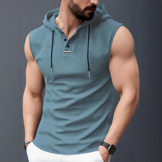Herren ärmelloses Hoodie-Shirt mit strukturierter Oberfläche EB