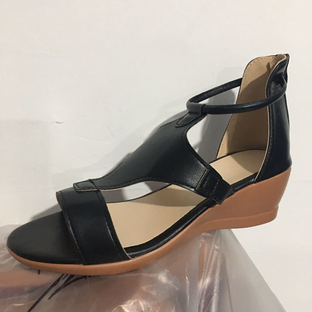 Damen Wedge-Sandalen mit elegantem Schnitt und verstellbarem Riemendesign EB