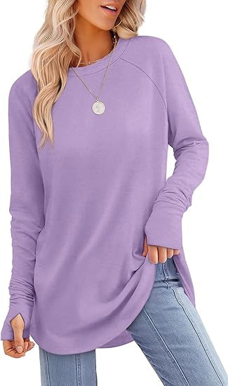 Damen lässiger Langarmshirt mit modernem Schnitt EB