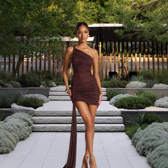 Damen Figurbetontes Wickelkleid mit asymmetrischem Saum und raffinierten Drapierungen EB