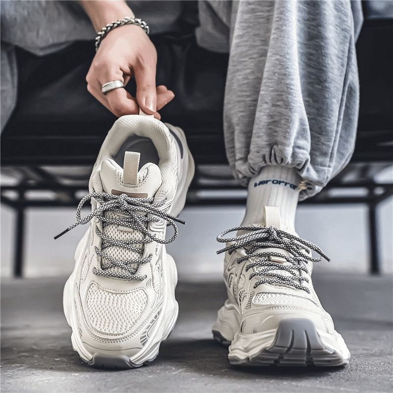 Damen modische Sport Sneakers mit atmungsaktiver Netzstruktur und dämpfender Sohle EB