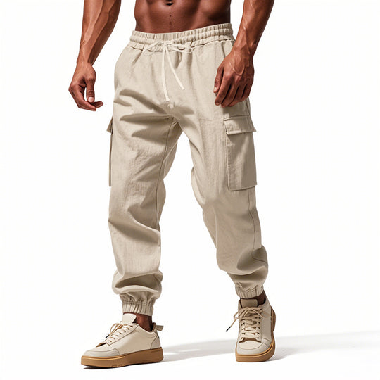 Herren Cargo-Trainingshose mit elastischem Bund und praktischen Seitentaschen EB