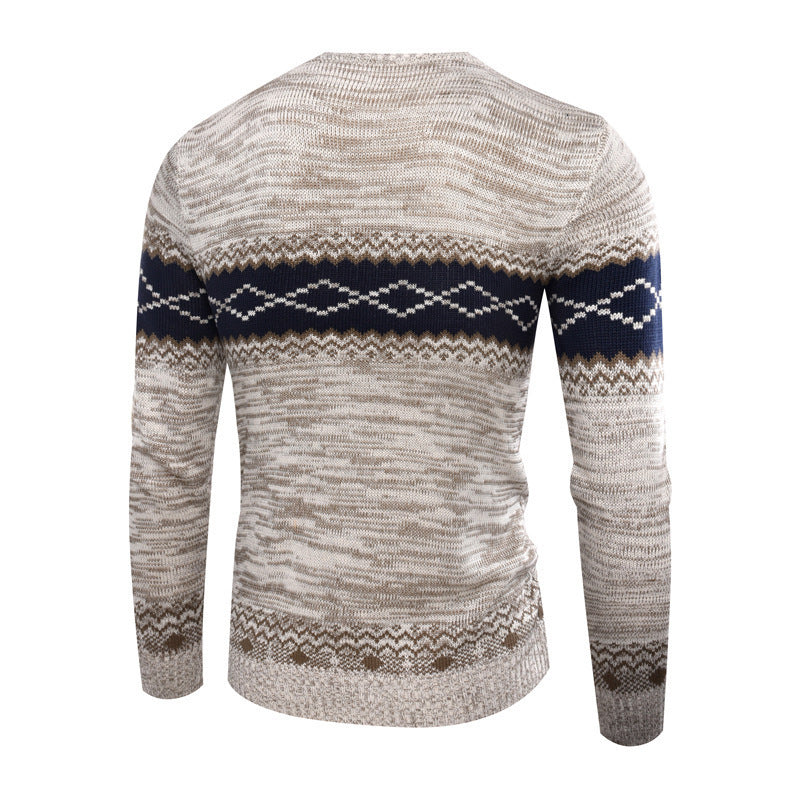 Herren Strickpullover mit modernem geometrischen Muster EB