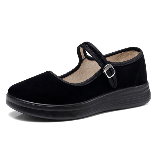 Damen Halbschuhe mit verstellbarem Riemen und weichem Fußbett EB