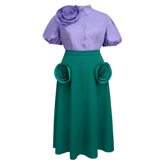 Damen Elegantes Kleid mit voluminösen Rüschendetails EB