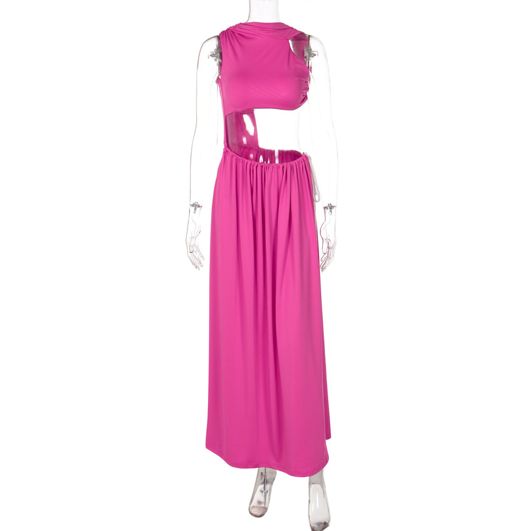 Damen Elegantes Maxikleid mit raffiniertem Cut-Out-Design und fließendem Schnitt EB