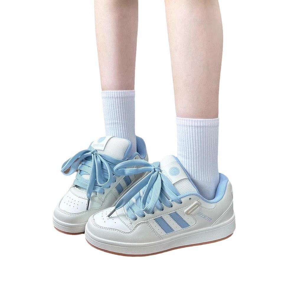 Damen Sportliche Sneakers mit modischen Satinbändern EB