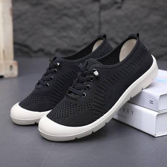 Damen Atmungsaktive Lace-Up Sneakers mit flexiblem Fußbett EB