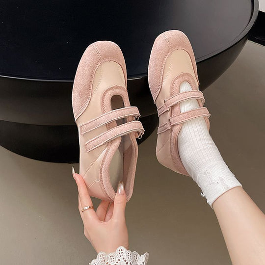 Damen bequeme Sneaker mit doppeltem Klettverschluss EB