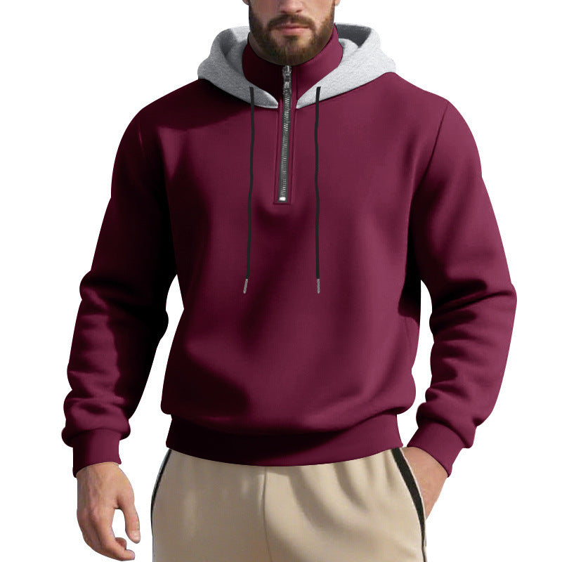 Herren sportlicher Kapuzenpullover mit halbem Reißverschluss und atmungsaktivem Stoff EB