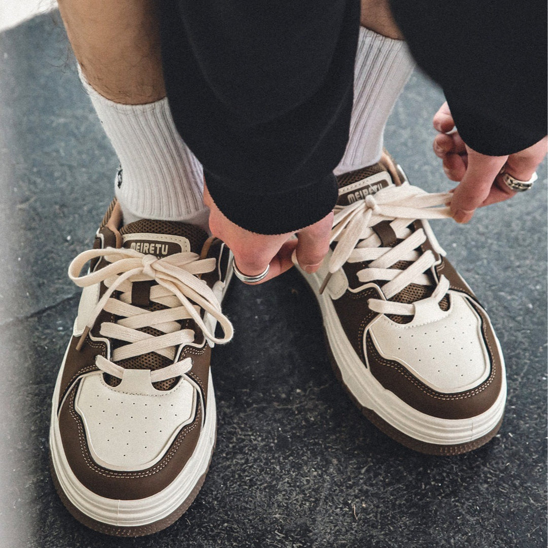 Damen modische Sneakers mit dicker Sohle und atmungsaktivem Obermaterial EB