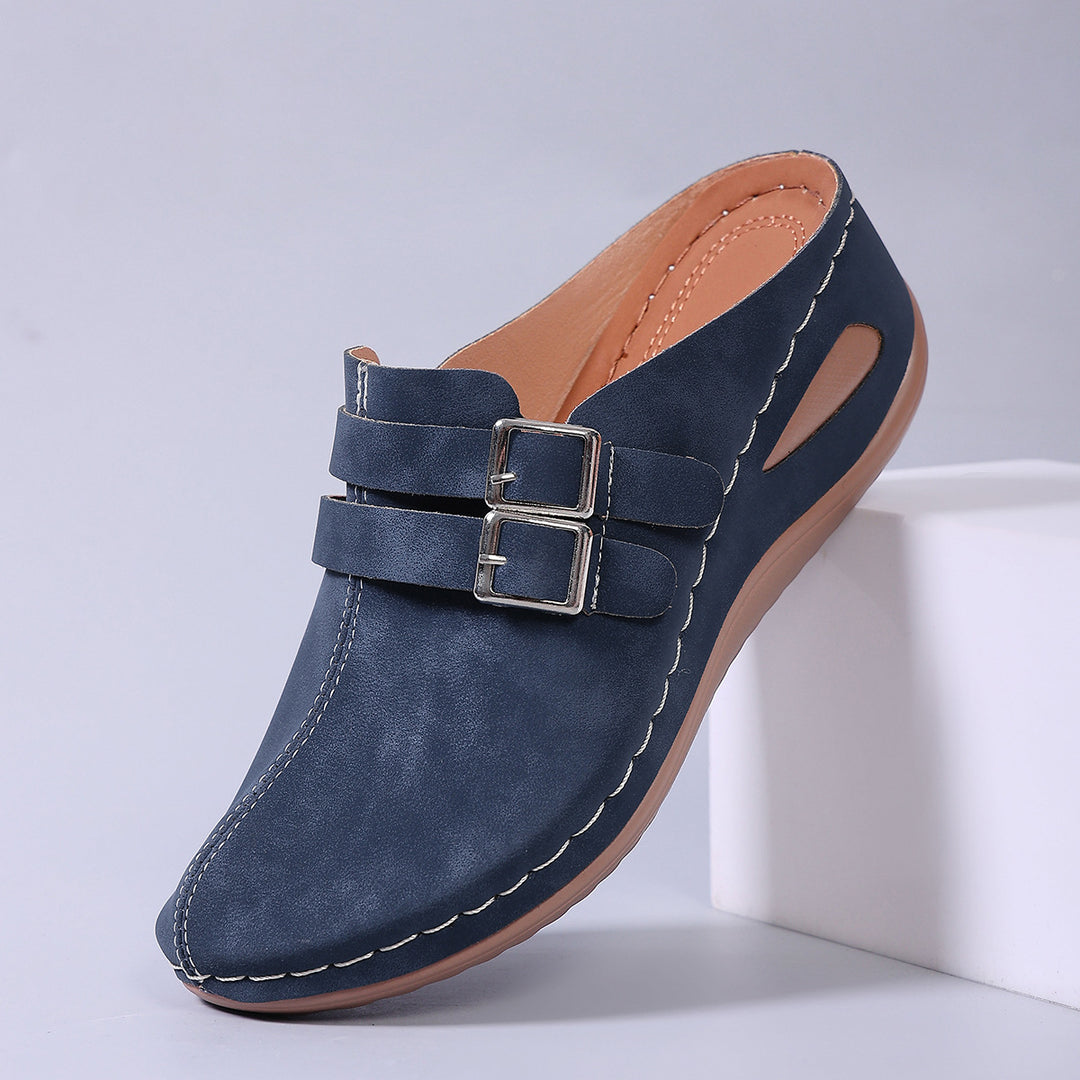 Damen Clogs mit modischem Doppelschnallen-Design und ergonomischer Fußbettung EB
