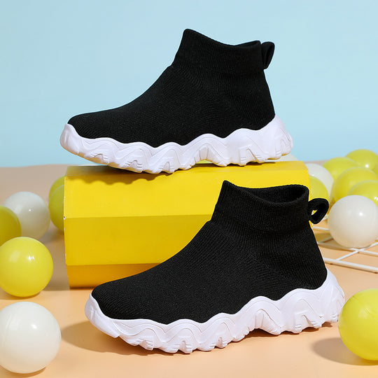 Damen High-Top Sneakers mit elastischem Strick-Obermaterial und rutschfester Sohle EB