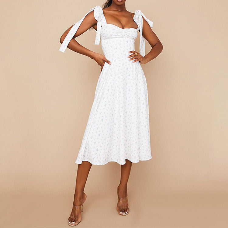 Damen Maxikleid mit schulterfreiem Design und seitlichem Schlitz EB
