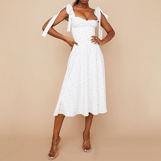 Damen Maxikleid mit schulterfreiem Design und seitlichem Schlitz EB