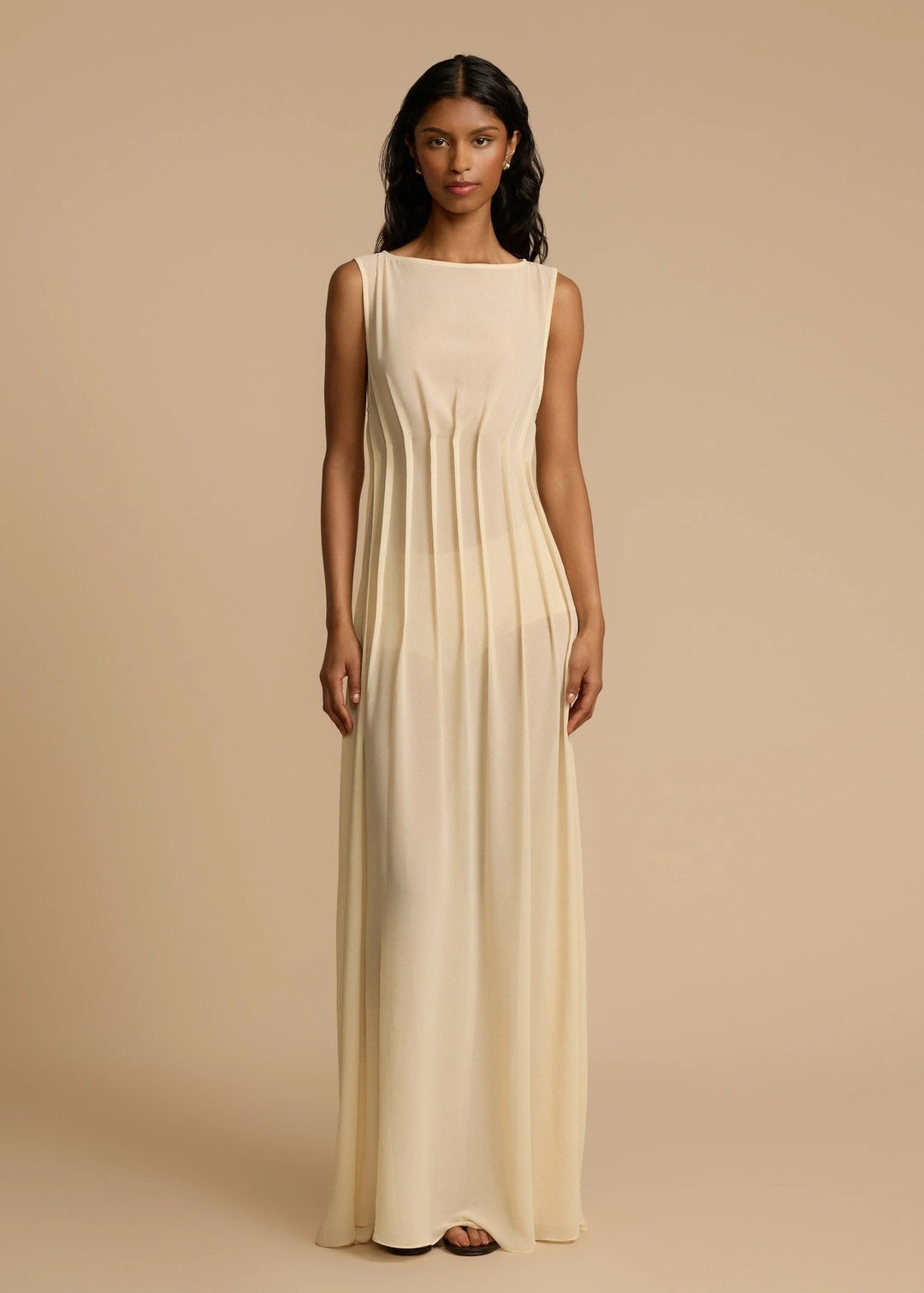 Damen Langes Abendkleid mit raffinierten Falten EB