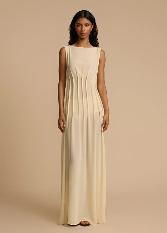 Damen Langes Abendkleid mit raffinierten Falten EB