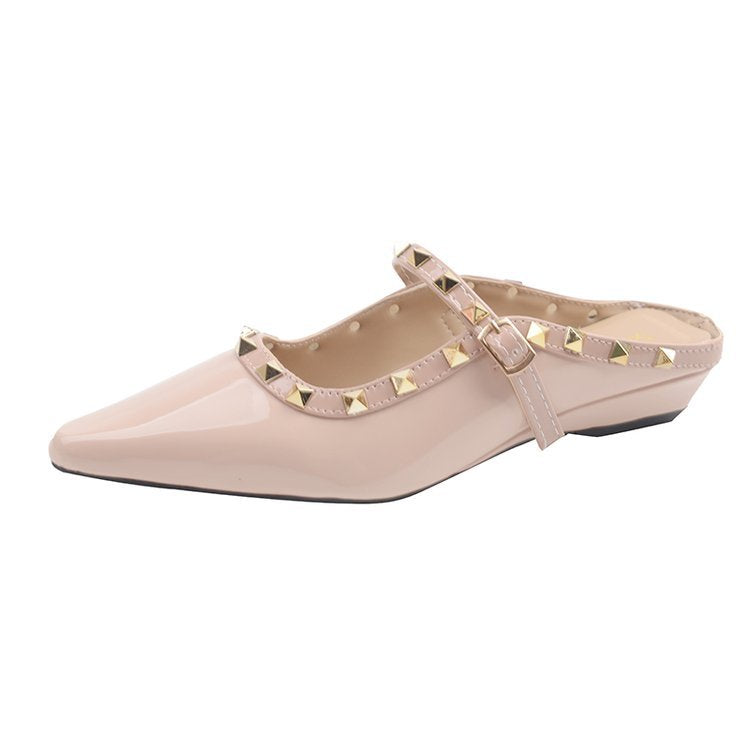 Damen elegante Slingback-Ballerinas mit dekorativen Nieten und komfortablem Fußbett EB