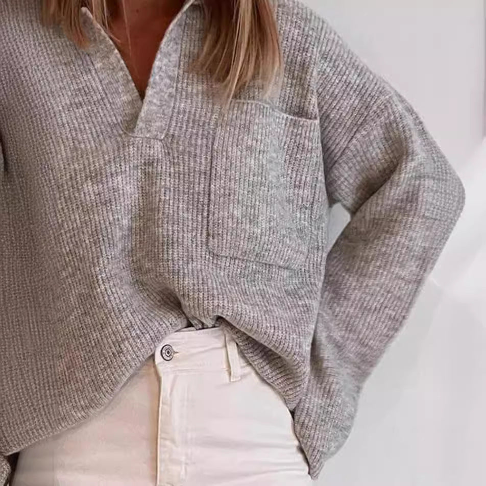 Damen lässiger Strickpullover EB