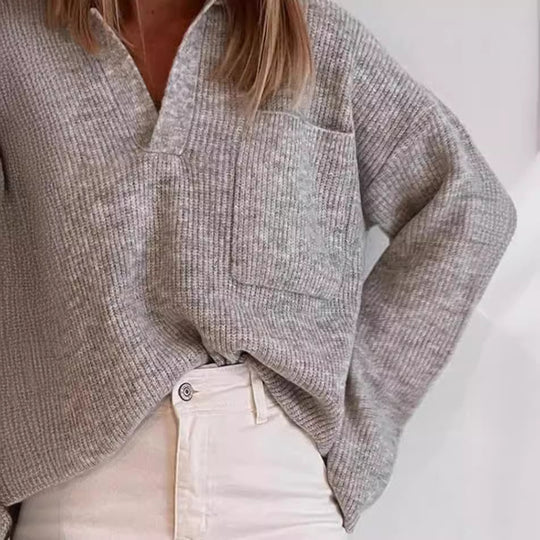Damen lässiger Strickpullover EB