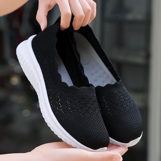 Damen Atmungsaktive Slip-On Sneakers mit komfortabler Sohle EB