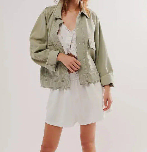 Damen lässige Oversized-Jacke EB