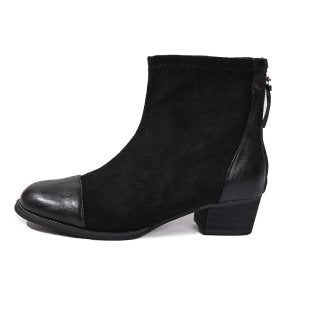 Damen elegante Stiefeletten aus weichem Wildleder mit modischen Akzenten EB