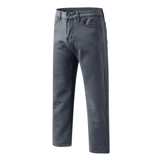 Damen gerade geschnittene Jeanshose mit hohem Bund und klassischen Details EB