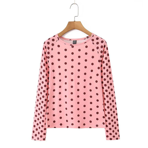 Damen Langarmshirt mit modischem Punkte-Muster EB