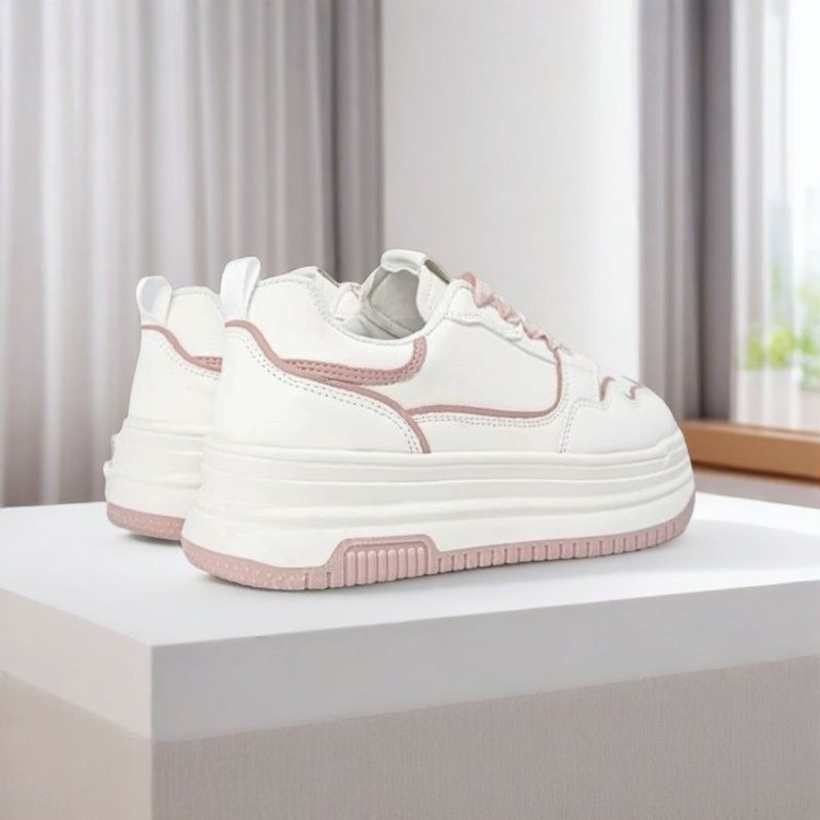 Damen Trendige Plattform-Sneaker mit eleganter Kontur und rutschfester Sohle EB