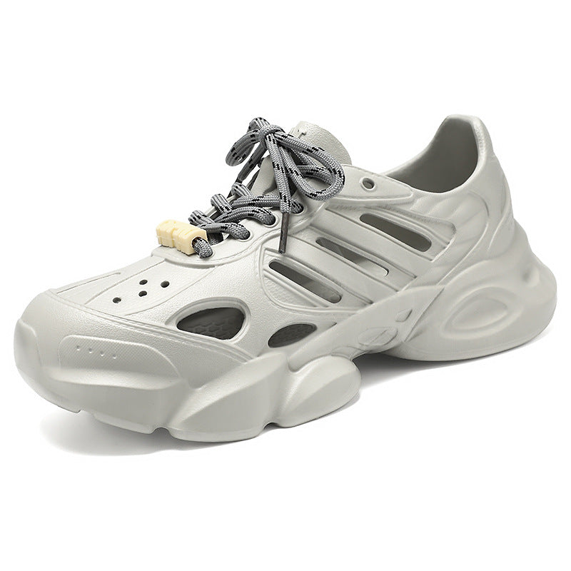 Herren nan futuristischer atmungsaktiver Cut-Out Plateau-Sneaker mit stoßdämpfender EVA-Sohle und Schnellverschluss EB